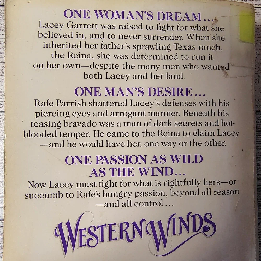 Western Winds by Theresa DiBenedetto Paperback Romance Novel 1991 Ex-Lib‎ 1st Ed